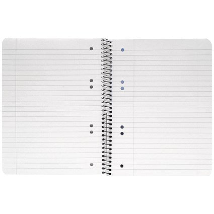 Q-Connect Wirebound Pad, A5, Ruled, 160 Pages, Transparent Blue, Pack of 5