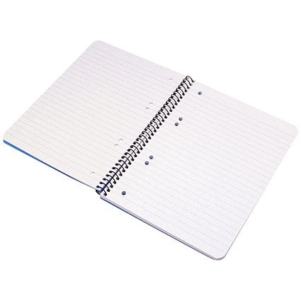 Q-Connect Wirebound Pad, A5, Ruled, 160 Pages, Transparent Blue, Pack of 5