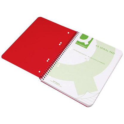 Q-Connect Wirebound Pad, A5, Ruled, 160 Pages, Transparent Red, Pack of 5