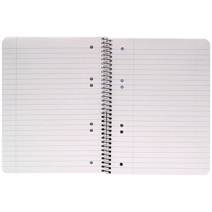 Q-Connect Wirebound Pad, A5, Ruled, 160 Pages, Transparent Red, Pack of 5