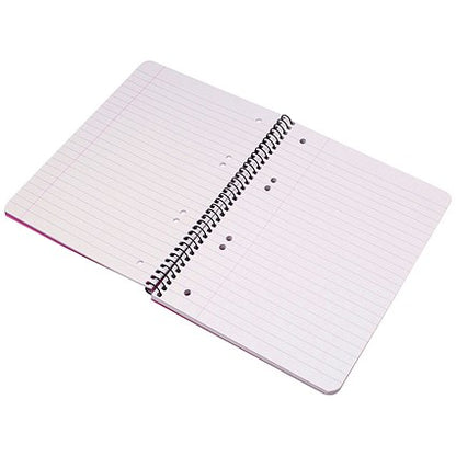 Q-Connect Wirebound Pad, A5, Ruled, 160 Pages, Transparent Red, Pack of 5