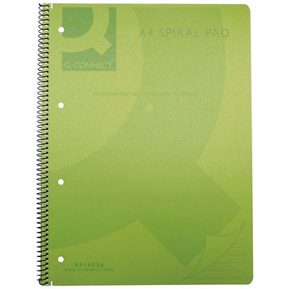 Q-Connect Wirebound Pad, A4, Ruled, 160 Pages, Transparent Green, Pack of 5