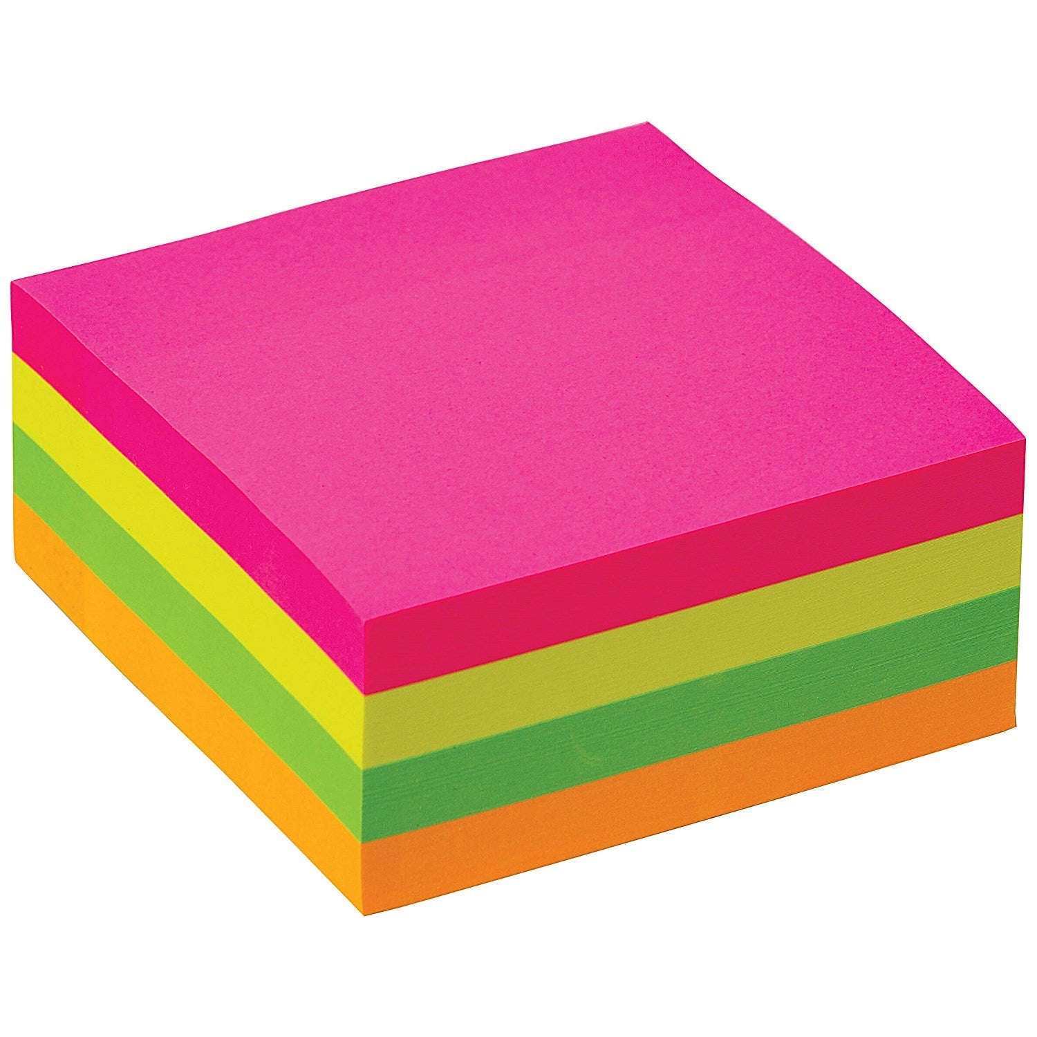 Q-Connect Quick Note Brilliant Rainbow Cube, 76x76mm, Neon, 400 Notes per Cube Easy2Order : KF10497