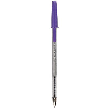 Q-Connect Ballpoint Pen, Violet, Pack of 50