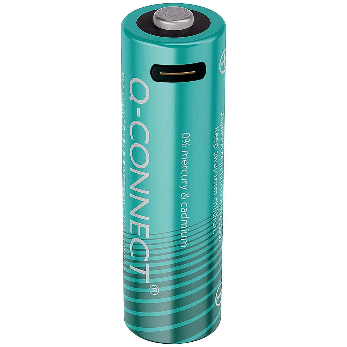 Q-Connect USB C Rechargeable Lithium AA Batteries, Pack of 4