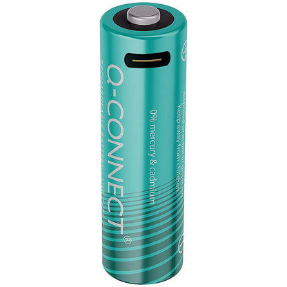 Q-Connect USB C Rechargeable Lithium AA Batteries, Pack of 4