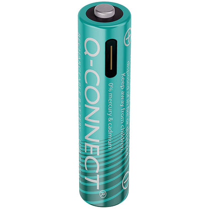 Q-Connect USB C Rechargeable Lithium AAA Batteries, Pack of 4