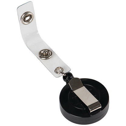 Q-Connect Retractable Badge Reel, 600mm, Black, Pack of 10
