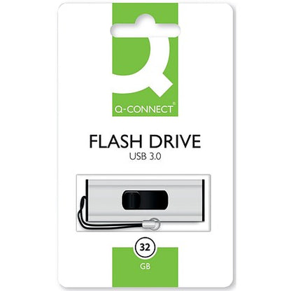 Q-Connect USB 3.0 Slider Flash Drive, 32GB
