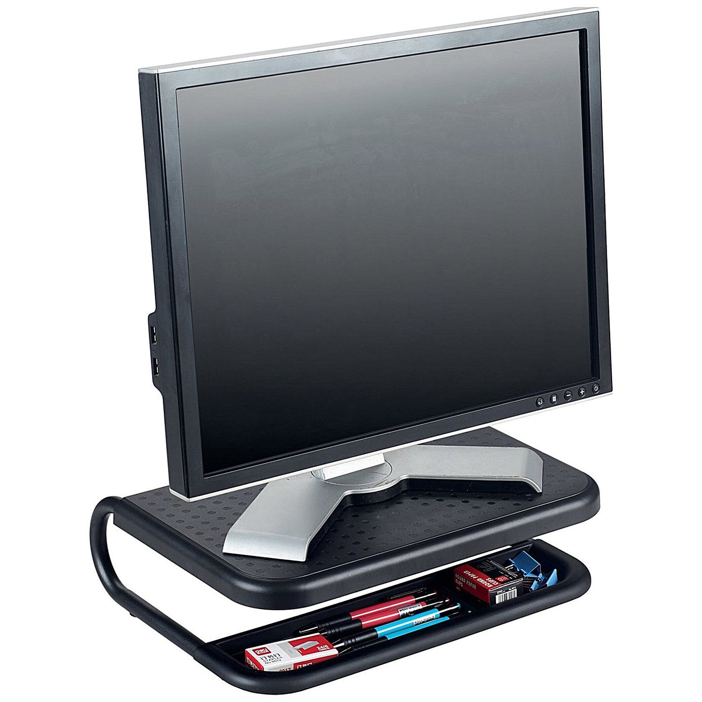Q-Connect Monitor Laptop Riser with Desktop Organiser 380x295x110mm Black