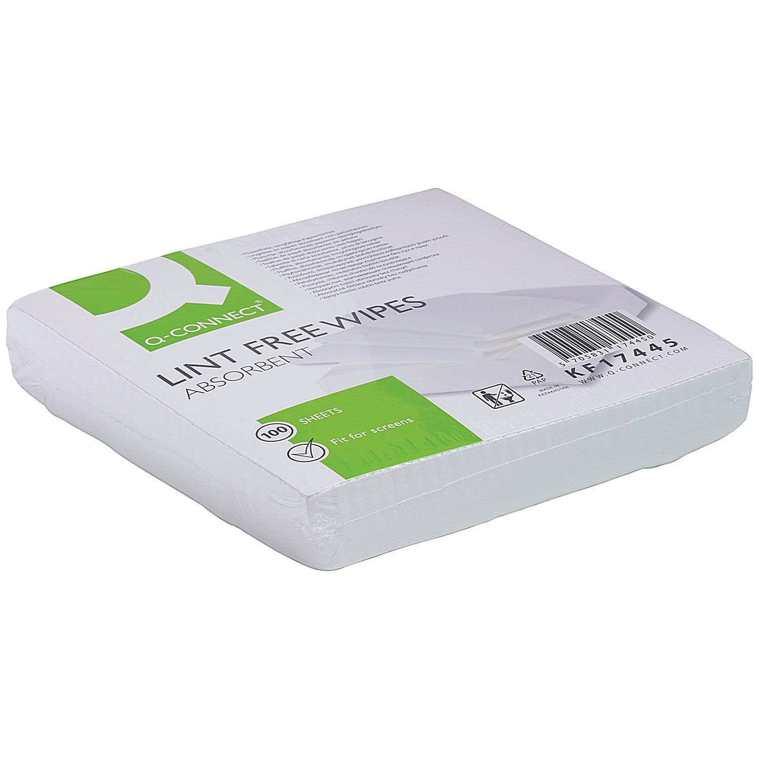 Q-Connect Lint Free Wipes, Pack of 100