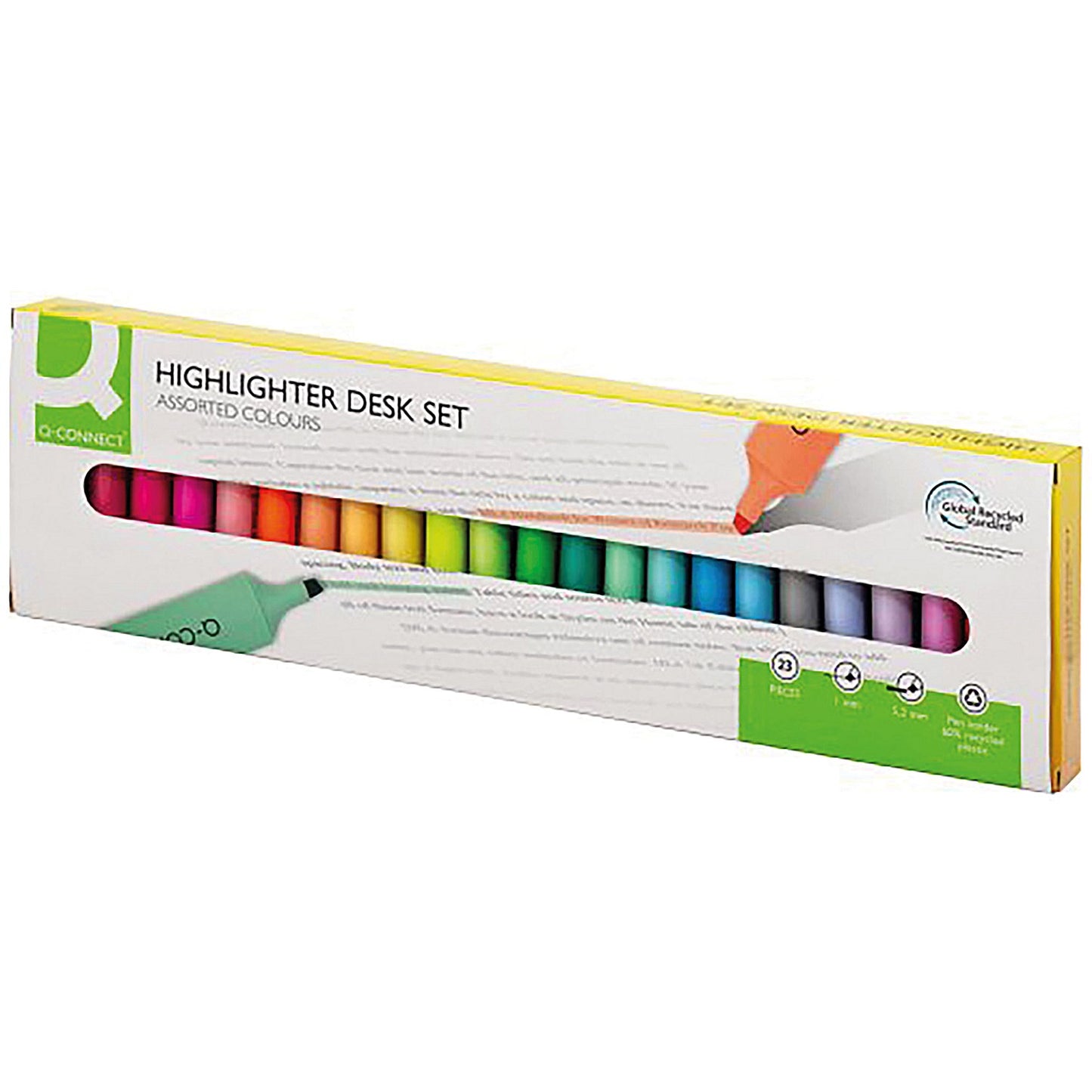 Q-Connect Highlighter Pens Deskset, Assorted, Pack of 23