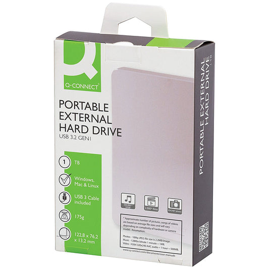 Q-Connect USB 3.0 Portable Hard Drive, 1TB