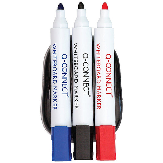 Q-Connect Magnetic Whiteboard Erase with 3 Whiteboard Markers Easy2Order : KF18634