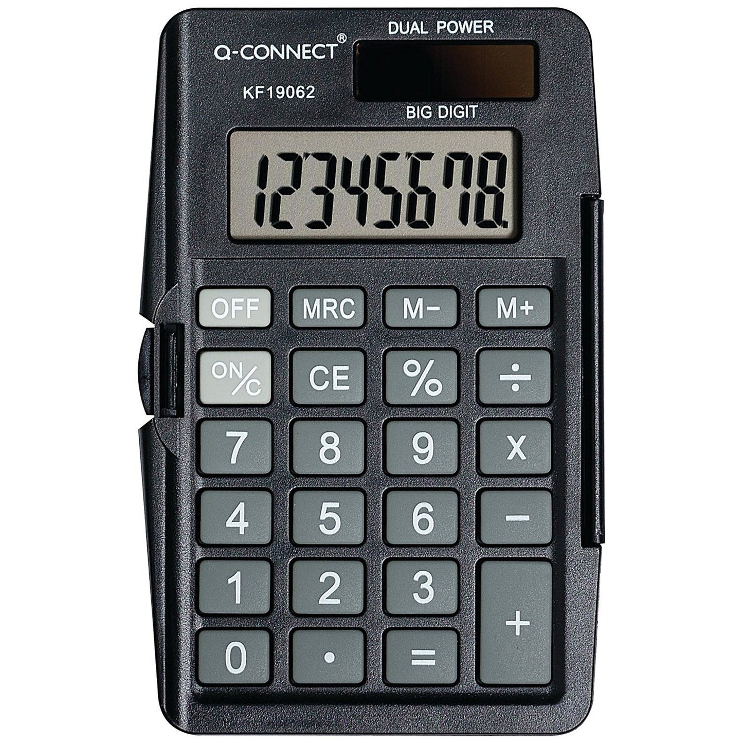 Q-Connect 8 Digit Pocket Calculator with Cover, Black