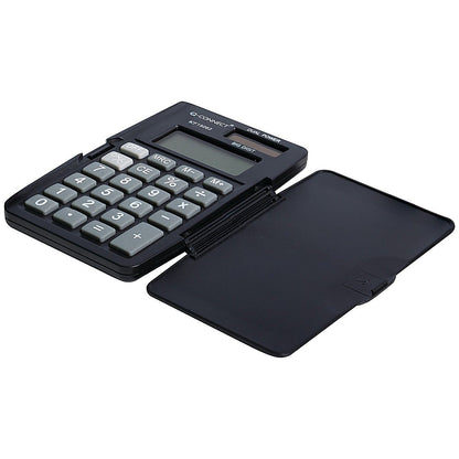 Q-Connect 8 Digit Pocket Calculator with Cover, Black