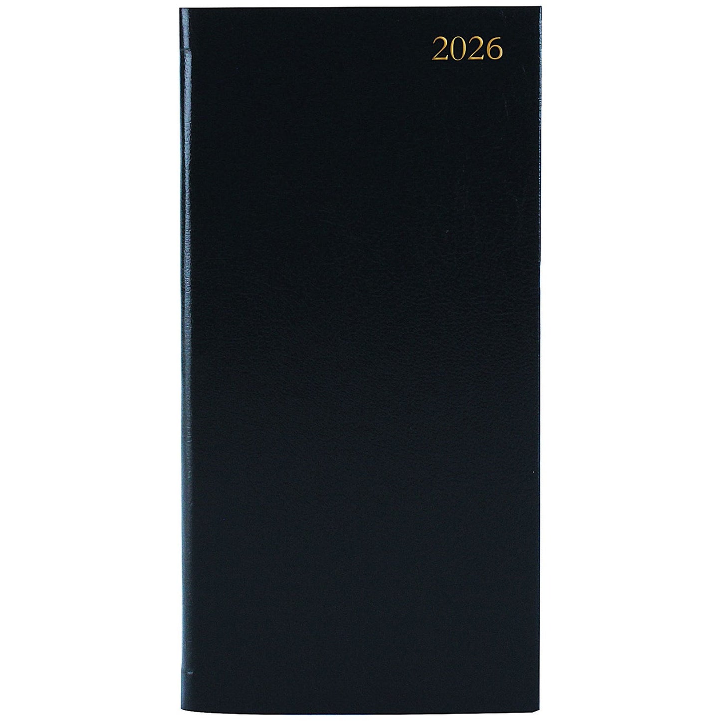 5 Star Slim Portrait Desk Diary, Week To View, Black, 2026