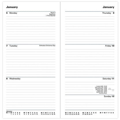 5 Star Slim Portrait Desk Diary, Week To View, Black, 2026 Easy2Order : KF1BK26