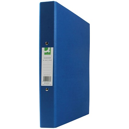 Q-Connect Ring Binder, A4, 2 O-Ring, 25mm Capacity, Blue, Pack of 10