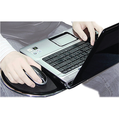 Q-Connect Aluminium Laptop Stand, Adjustable Tilt, Black and Silver