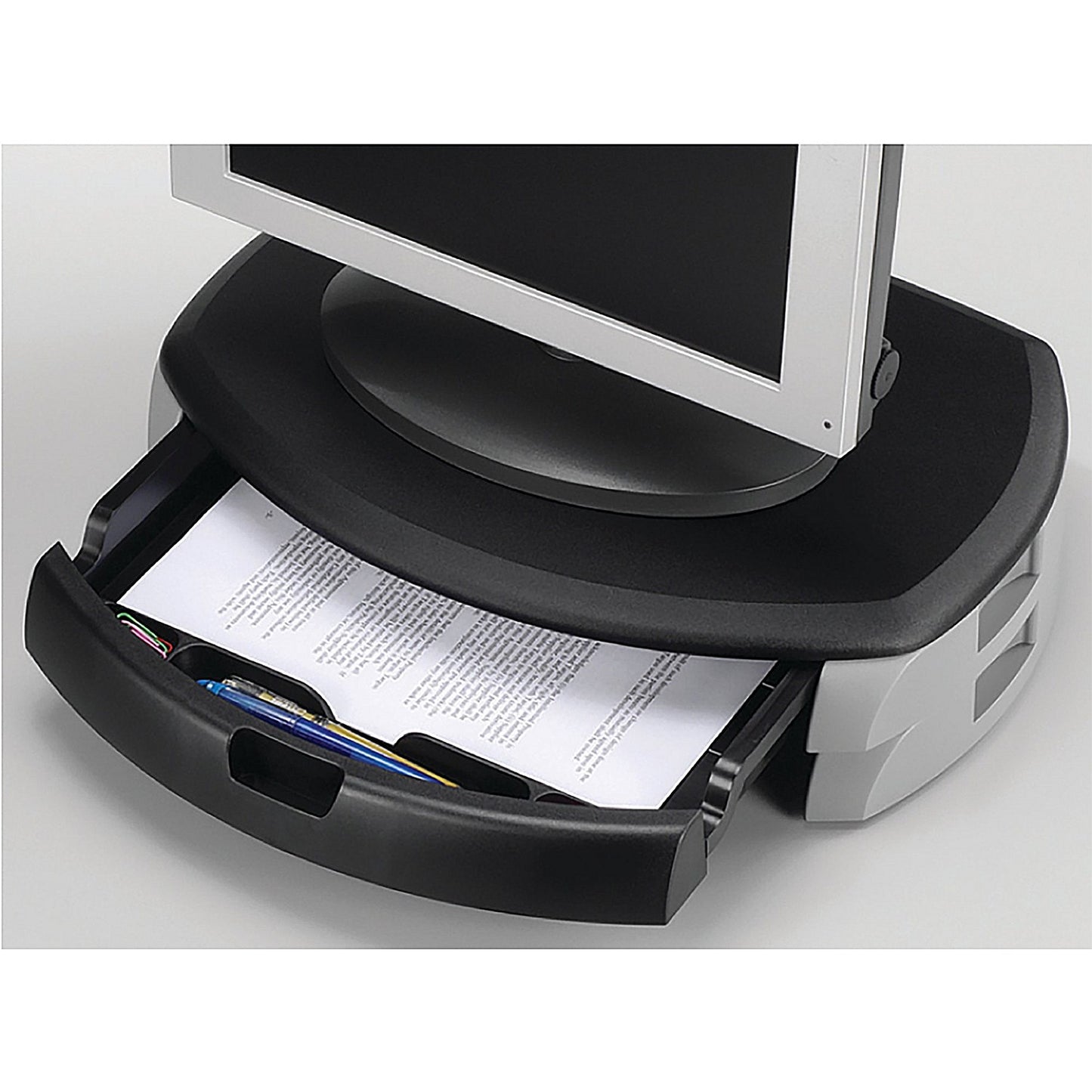 Q-Connect Monitor Stand with Drawer, Black