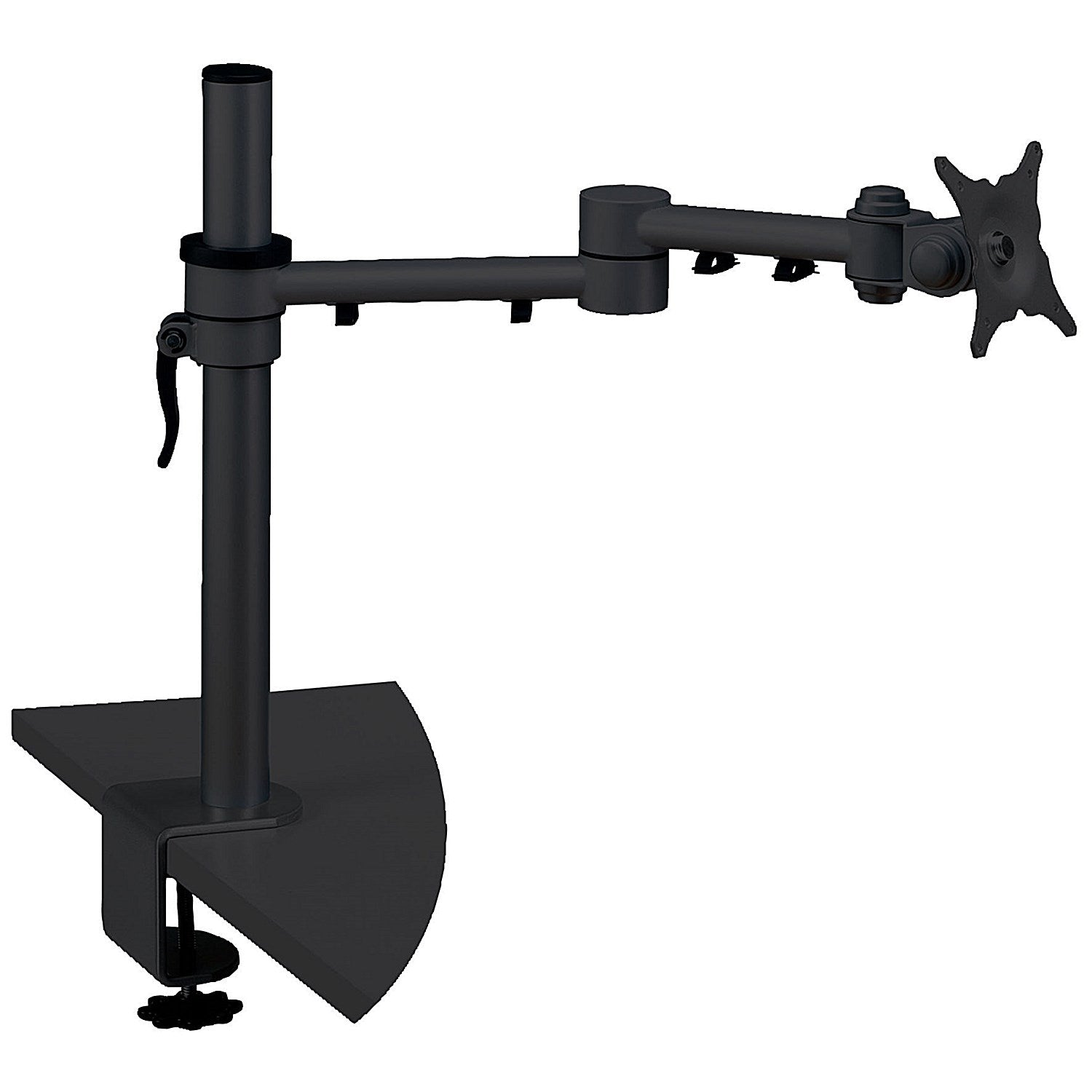Q-Connect Deskclamped Single Monitor Arm, Adjustable Height, Black