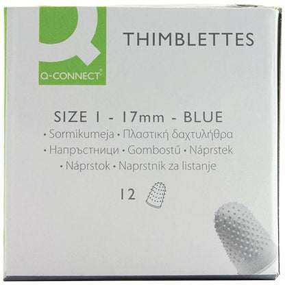 Q-Connect Thimblettes Size 1 Blue (12 Pack)
