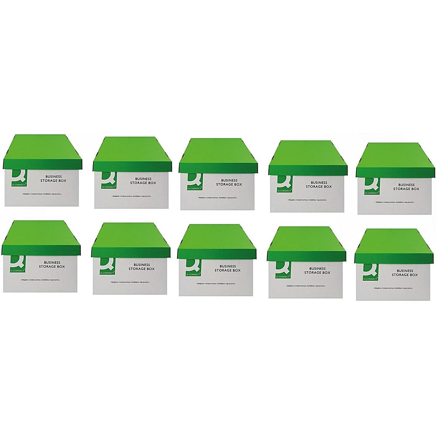 Q-Connect Business Storage Box, White, Pack of 10