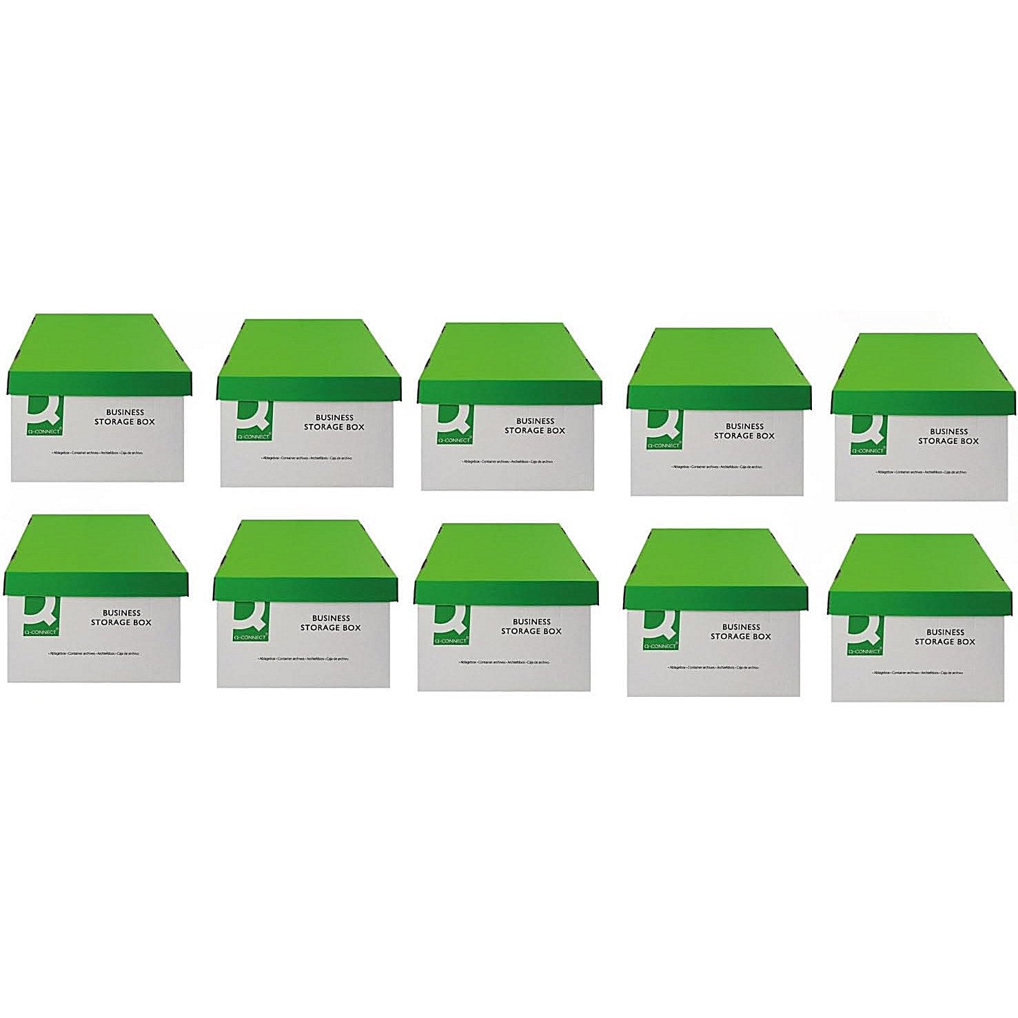 Q-Connect Business Storage Box, White, Pack of 10