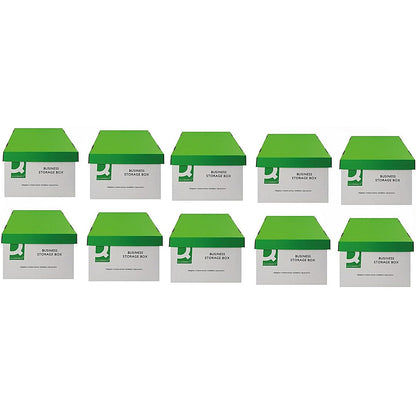 Q-Connect Business Storage Box, White, Pack of 10