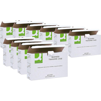 Q-Connect Business Transfer Cases, Foolscap, White, Pack of 10