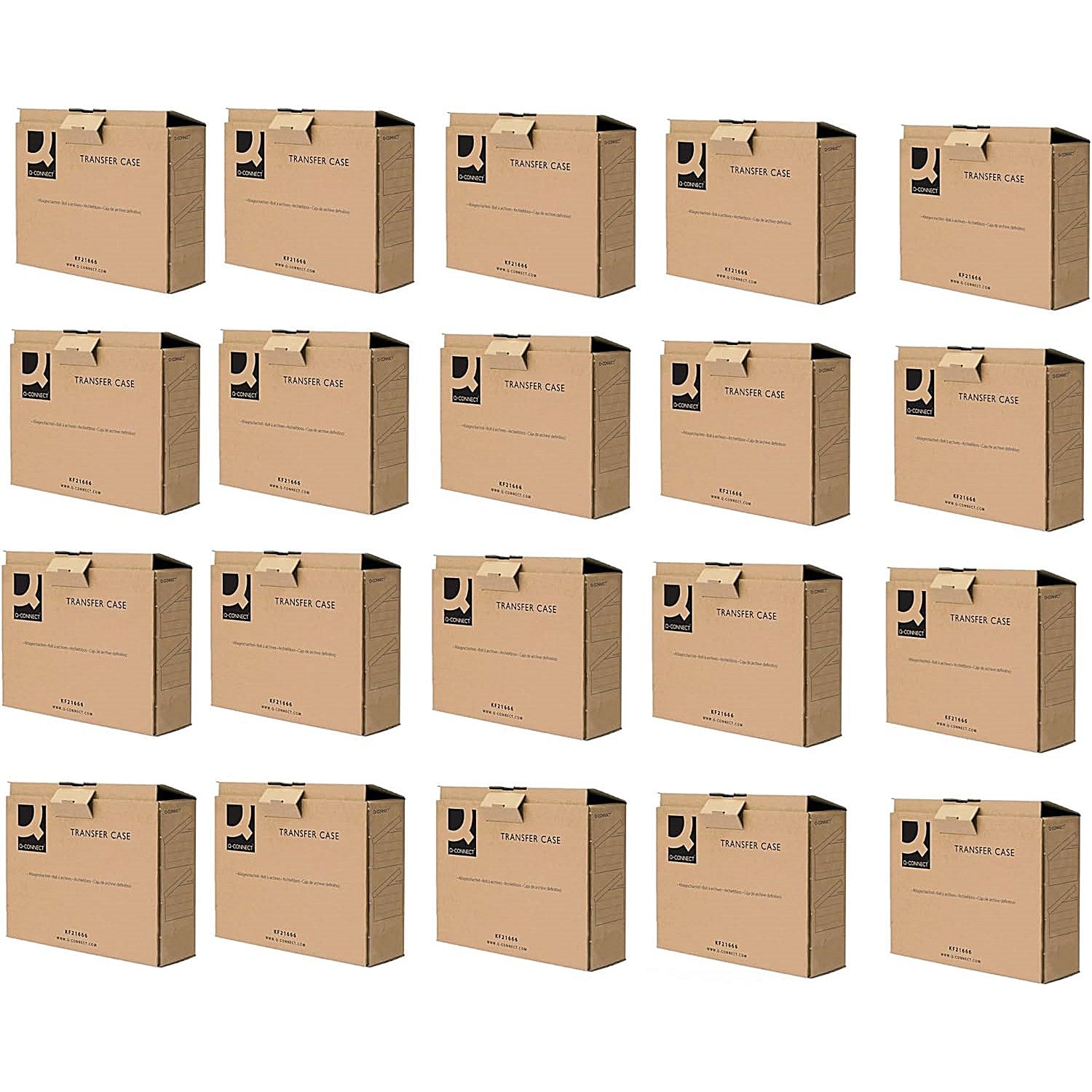 Q-Connect Business Transfer Cases, A4, Brown, Pack of 20