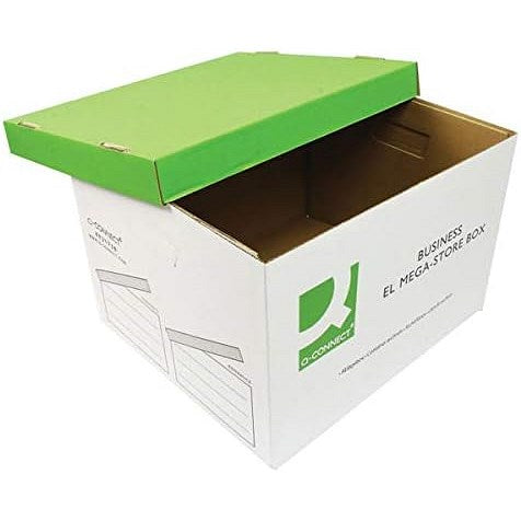 Q-Connect Business El Mega, Store Box, White, Pack of 10