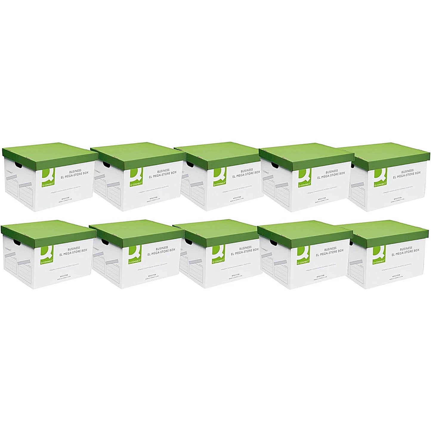 Q-Connect Business El Mega, Store Box, White, Pack of 10