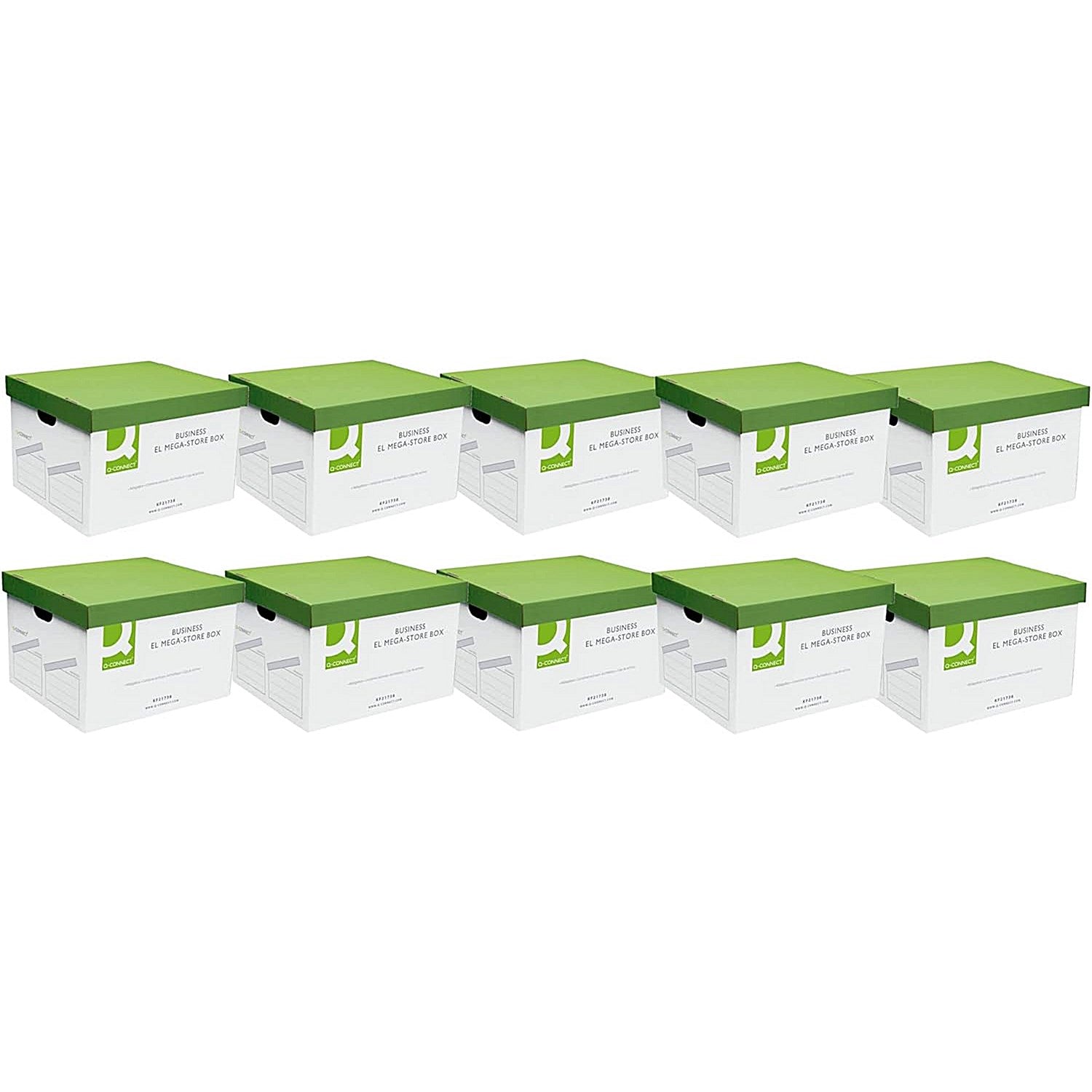 Q-Connect Business El Mega, Store Box, White, Pack of 10