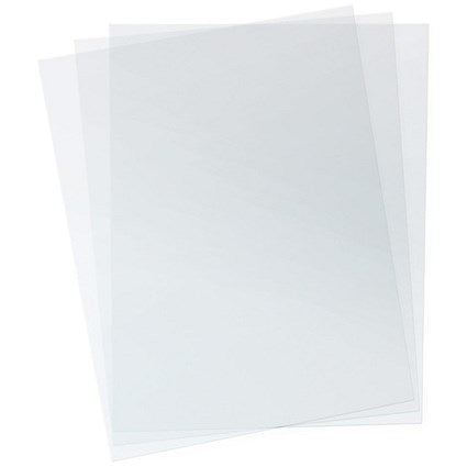 Q-Connect Binding Comb Covers, 250 Micron, Clear, A4, Pack of 100