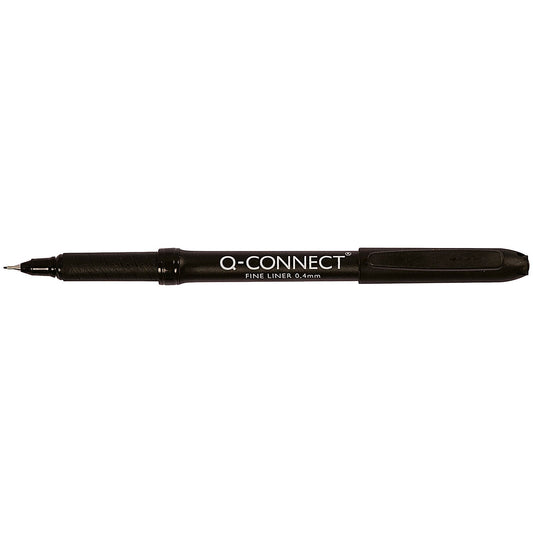 Q-Connect Black 0.4mm Fineliner Pen (Pack of 10) Easy2Order : KF25007