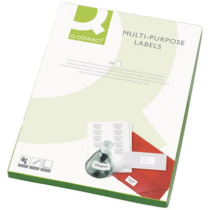 Q-Connect Multi-Purpose Label, 1 Per Sheet, 199.6x289mm, White, 100 Labels