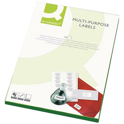 Q-Connect Multi-Purpose Labels, 14 Per Sheet, 99.1x38mm, White, 1400 Labels