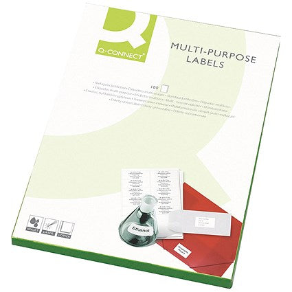 Q-Connect Multi-Purpose Labels, 8 Per Sheet, 99.1x67.7mm, White, 800 Labels
