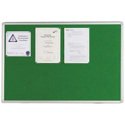 Q-Connect Noticeboard, Aluminium Trim, W1200xH900mm, Green