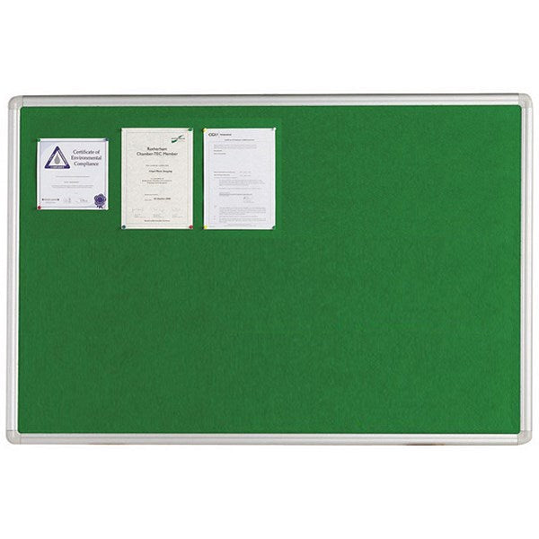 Q-Connect Noticeboard, Aluminium Trim, 1800x1200mm, Green