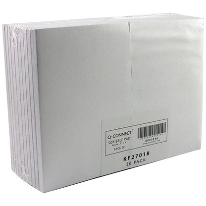 Q-Connect Scribble Pad, 148x105mm, Plain, 160 Pages, Pack of 20