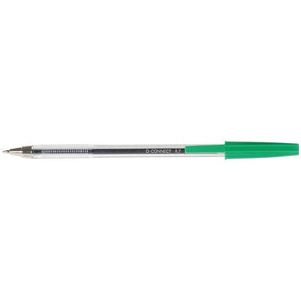 Q-Connect Ballpoint Pen, Green, Pack of 20