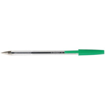 Q-Connect Ballpoint Pen, Green, Pack of 20