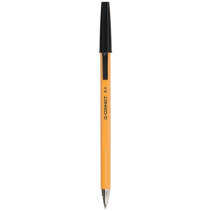 Q-Connect Ballpoint Pen, Fine, Black, Pack of 20