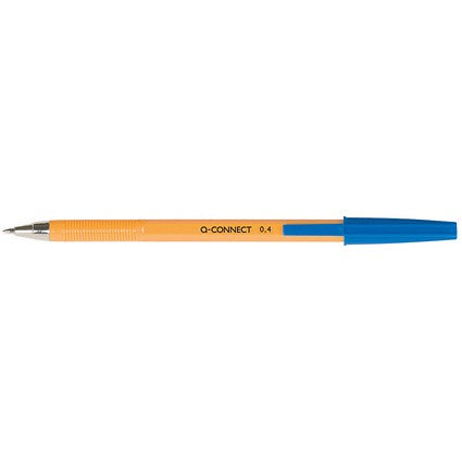 Q-Connect Ballpoint Pen, Fine, Blue, Pack of 20