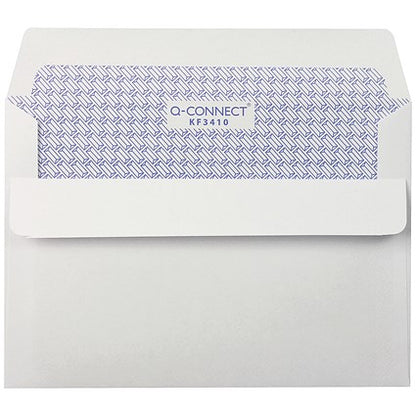 Q-Connect C6 Envelopes, Low Window, Self Seal, 90gsm, White, Pack of 1000