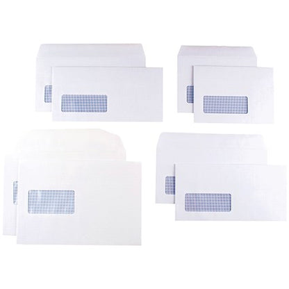 Q-Connect C6 Envelopes, Low Window, Self Seal, 90gsm, White, Pack of 1000