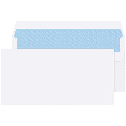 Q-Connect DL Envelopes, Self Seal, 80gsm, White, Pack of 1000